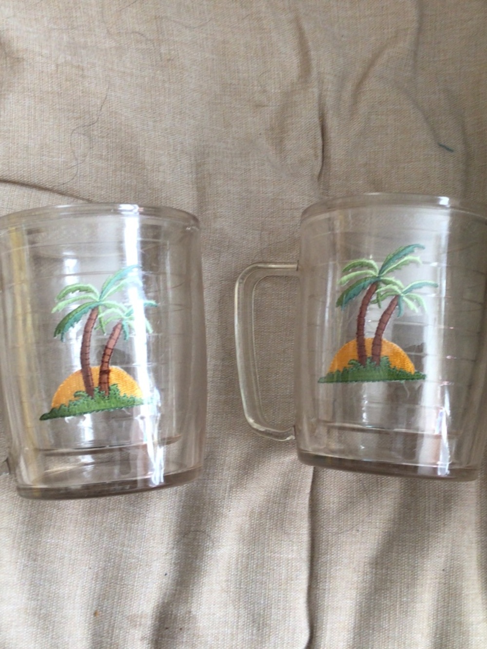 2 Tervis stein mugs palm trees